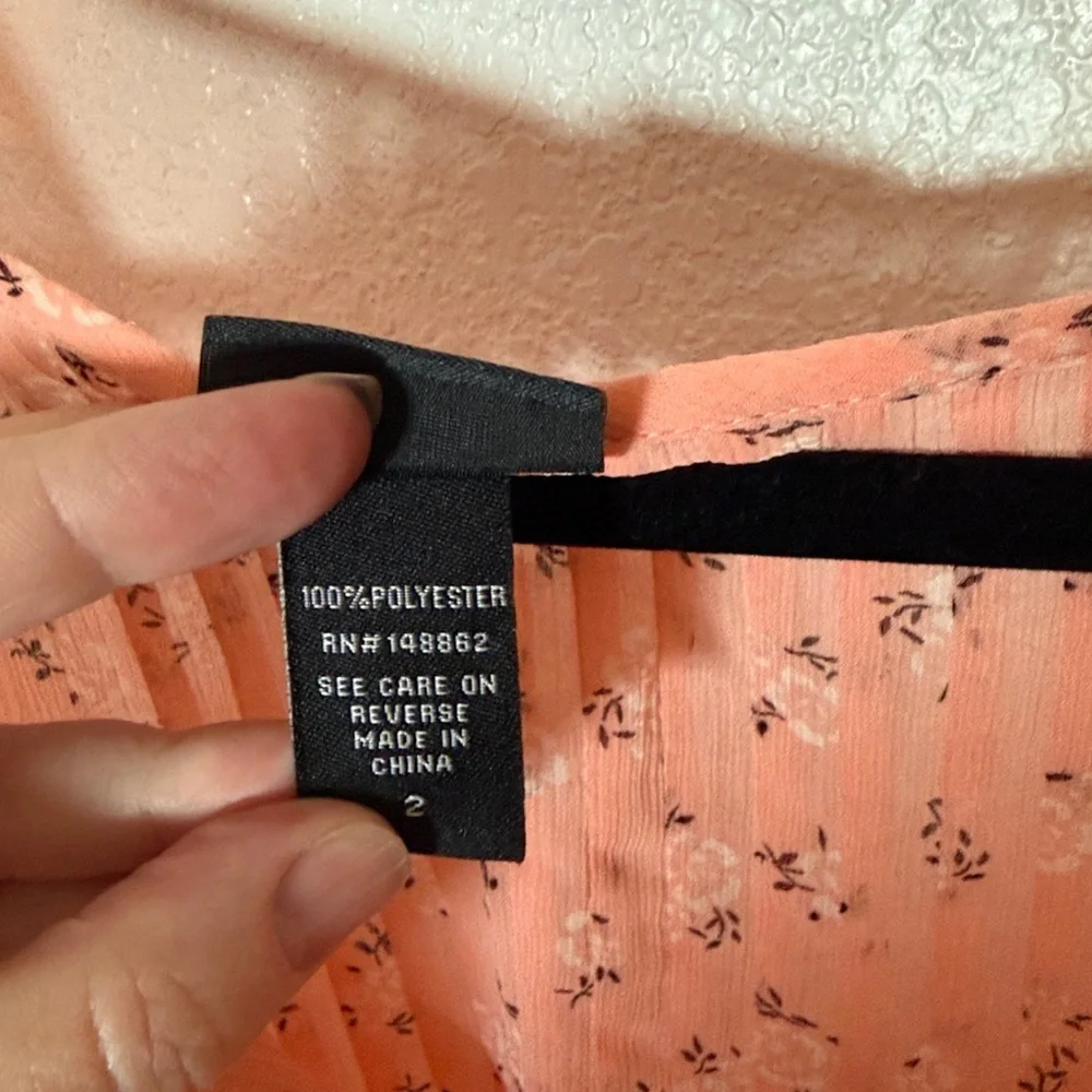 Torrid Coral Pink Crinkle Sheer Pin Tuck Blouse Size 2X
